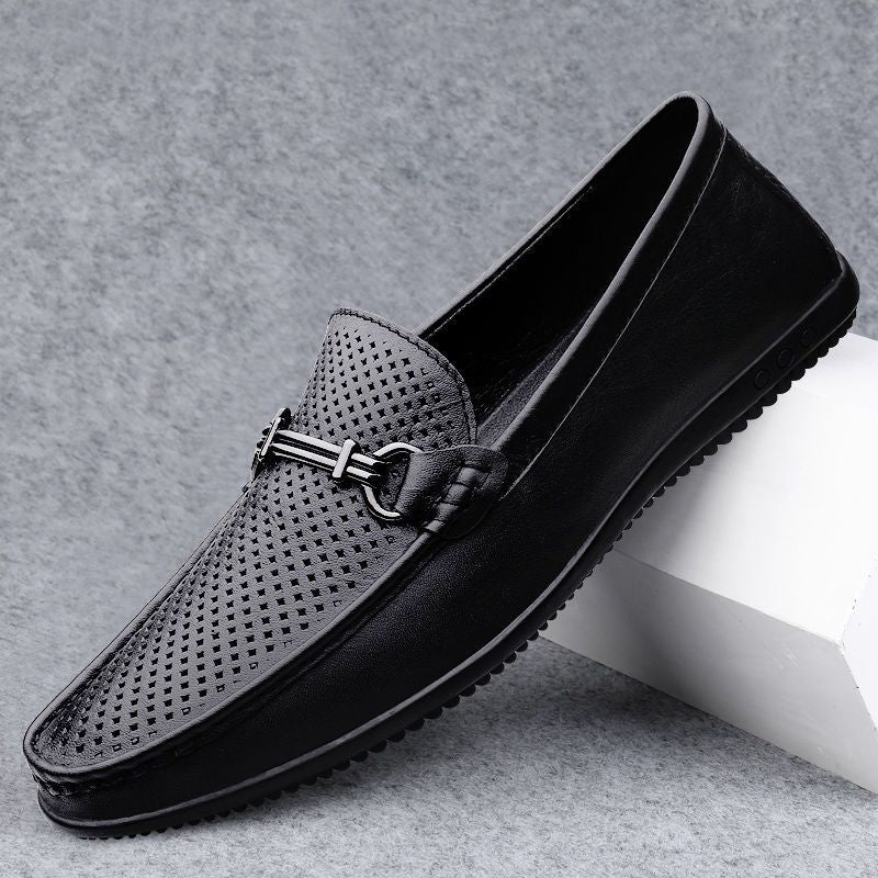 Men's Breathable Genuine Soft Business British Style Leather Shoes