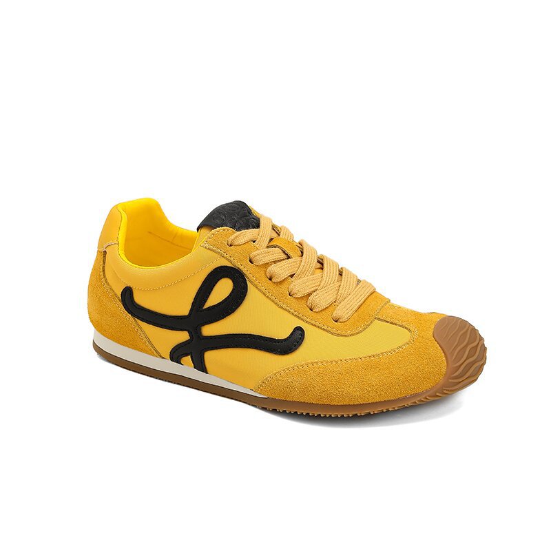 Women's Retro German Training Spring Head Tilt Lace Up White Women's Sports Shoes