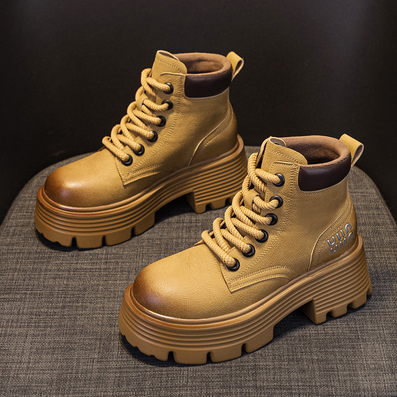 Women's For Worker British Style Surface Bootie Women's Leather Boots