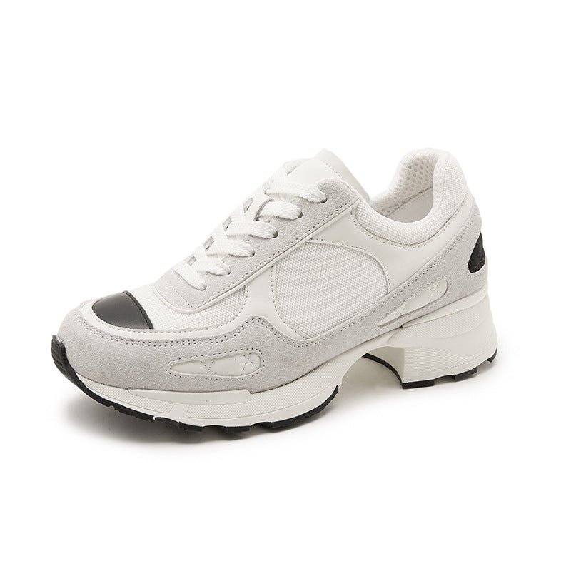 Women's Classic Style Thick Sole Increased Sports Skate White Women's Casual Shoes