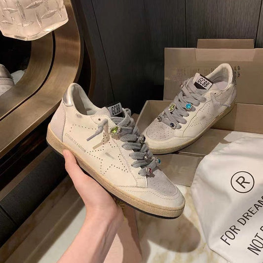 Women's Distressed Star Little Dirty Retro Easy Matching White Women's Casual Shoes