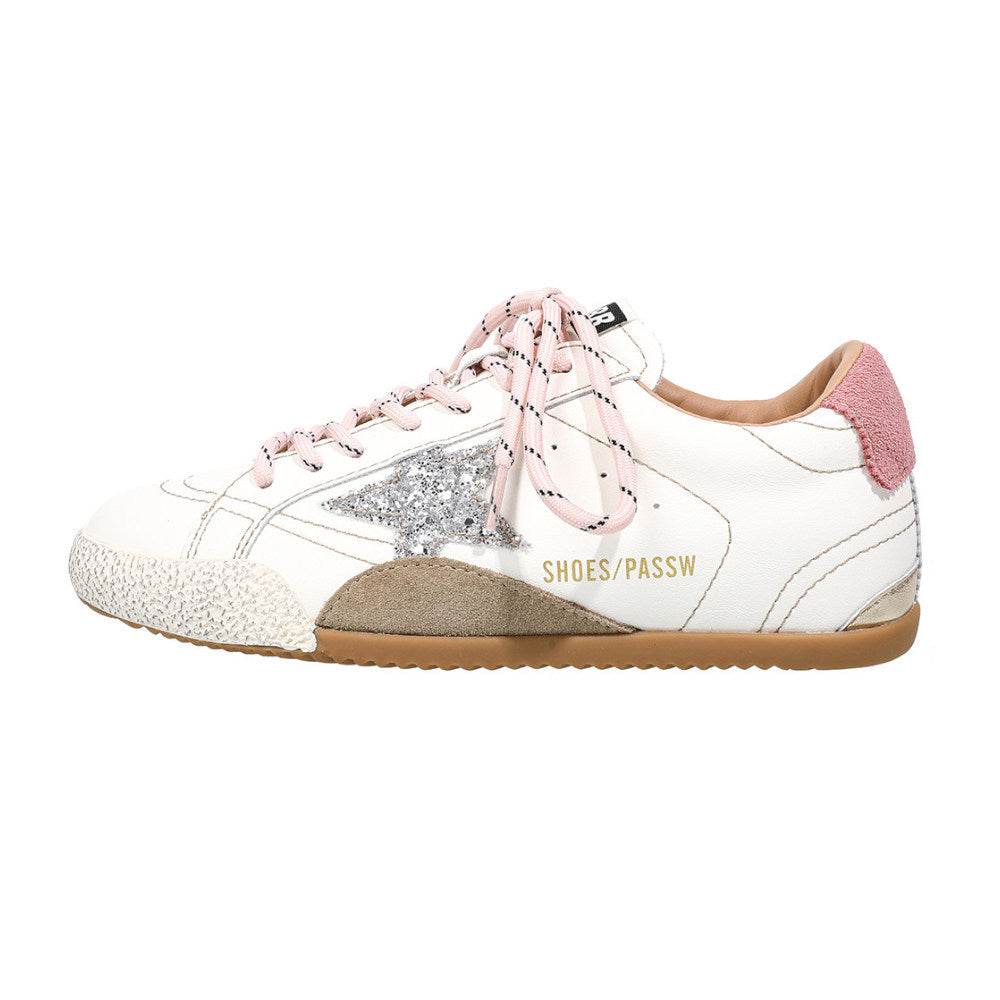Women's Mom Thick Bottom Height Increasing Insole German Training White Argan Sneakers