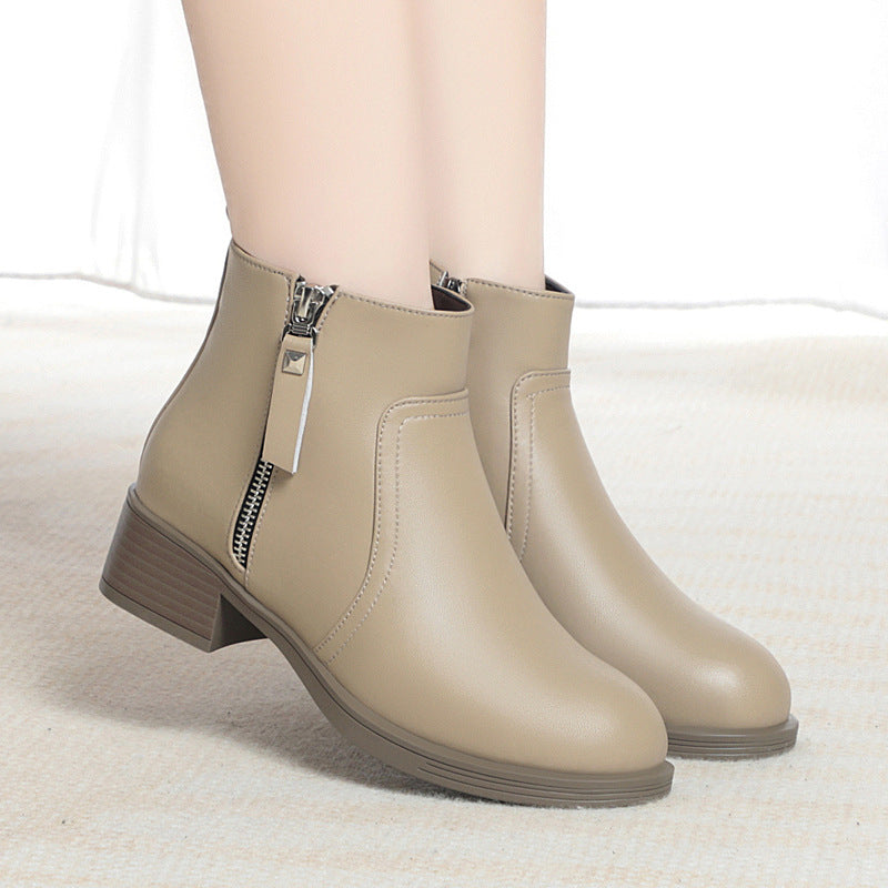 Women's Winter Genuine Cotton Flat Veet Short Heels