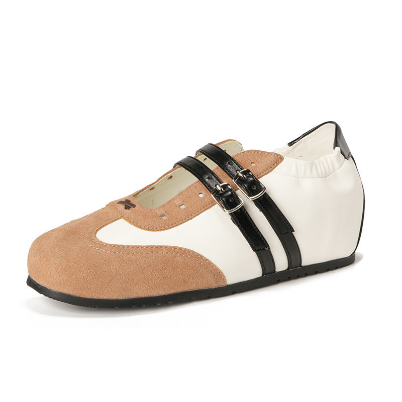 Women's Hollow Frosted German Training Retro Color Matching Flat Women's Sports Shoes