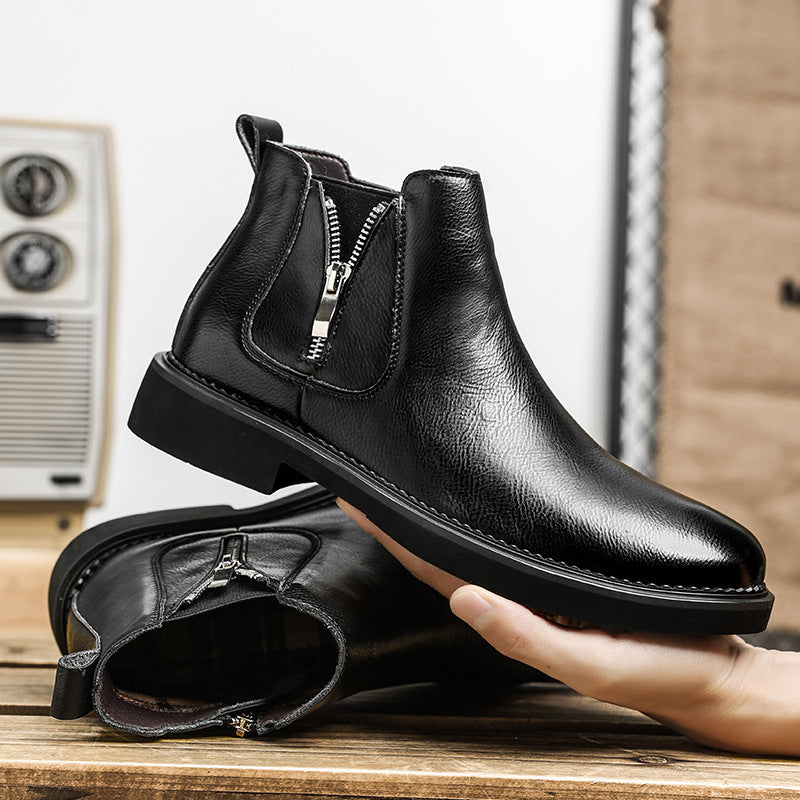Men's Chelsea Business British Vintage Side Zipper Men's Martin Boots