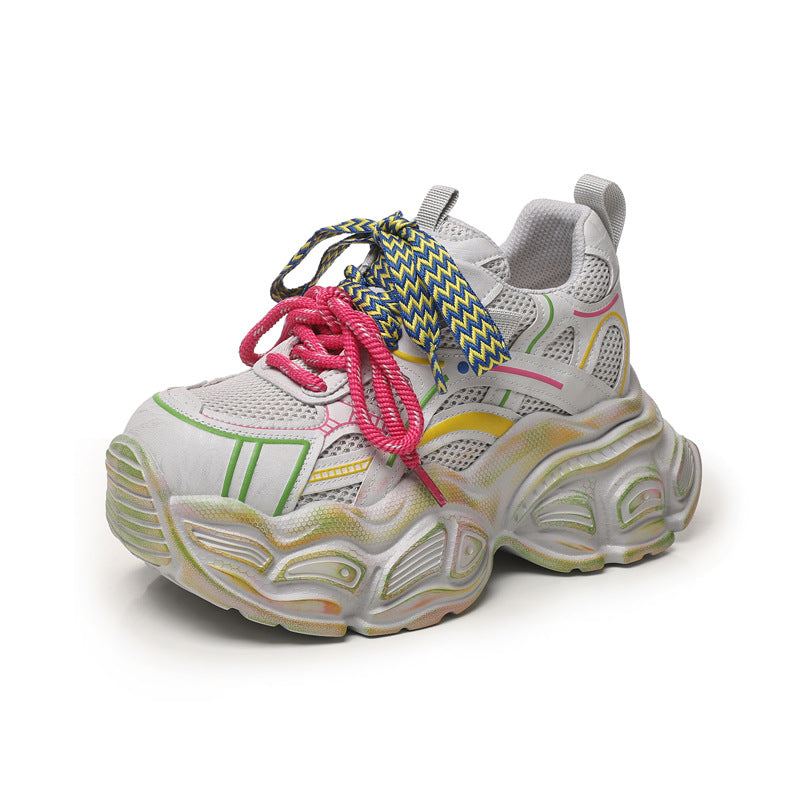 Women's Height Increasing Insole Mesh Spring Muffin Soft Sports Casual Shoes