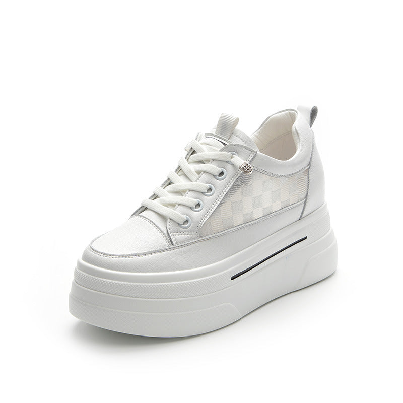 Women's Bottom Increased Summer Mesh Breathable White Spring Board Soft Men's Shoes