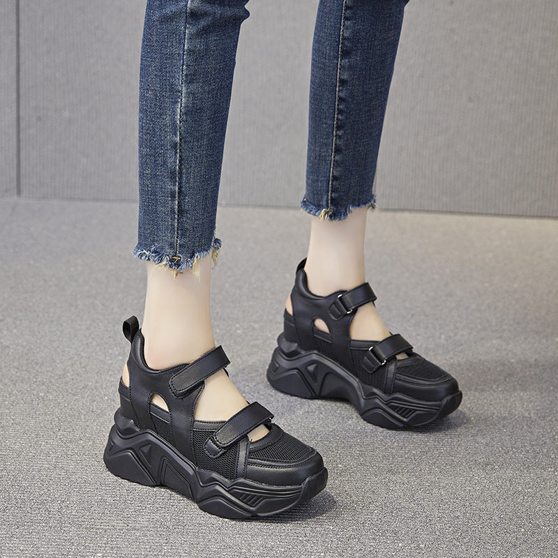 Women's Summer Closed Toe For Outdoors Height Increasing Insole Platform Lazy Women's Casual Shoes