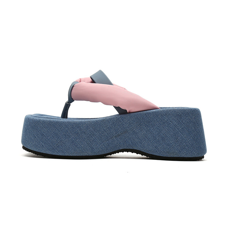Women's Leopard Flip-flops Stylish Beach Thick Bottom Sandals