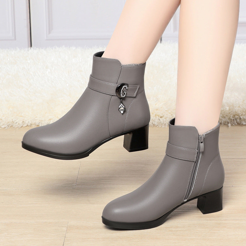 Women's Short High Cotton Veet Martin Double Face Wool Boots