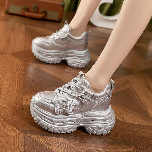 Women's Height Increasing Insole Dad Spring Breathable Sneakers