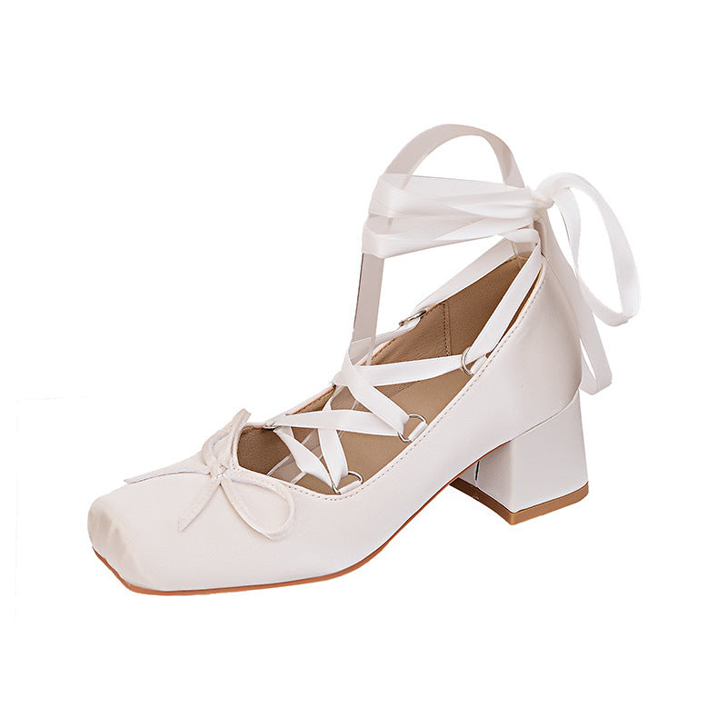 Now Pink Cross High Ballet Style Wear French Heels