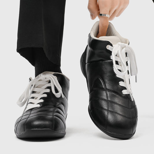 Women's & Men's Oblique Retro Flat Outdoor Mountaineering Men's Casual Leather Shoes