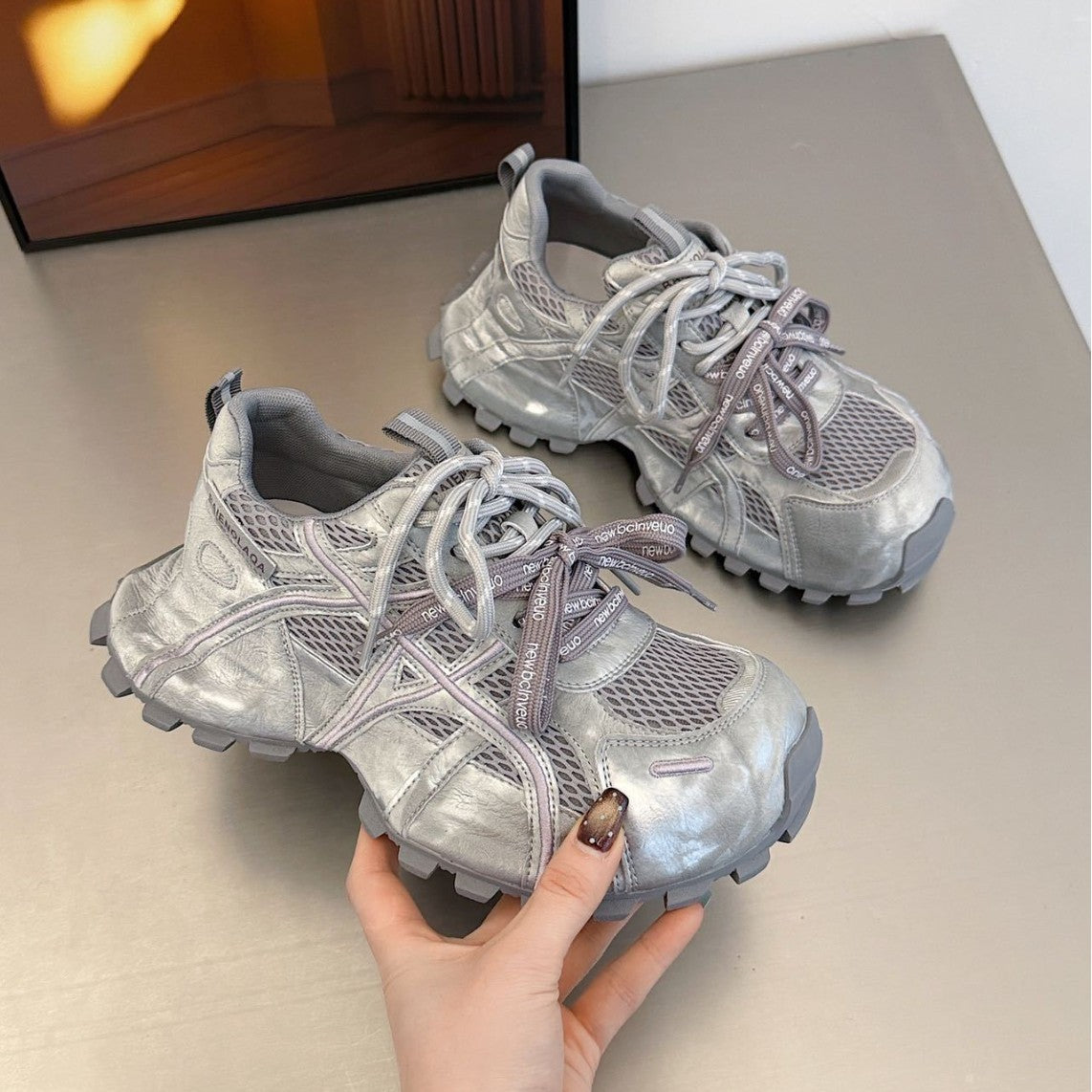 Women's Platform Dad Spring Breathable Mesh Fried Sneakers