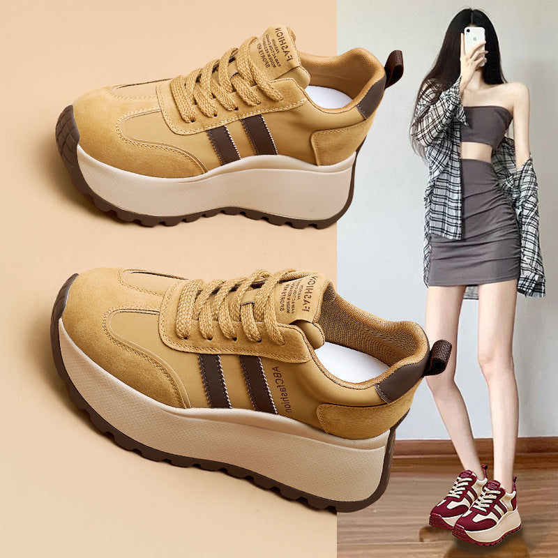 Women's Autumn Fashion Thick Bottom Increased Letters Sports Casual Shoes