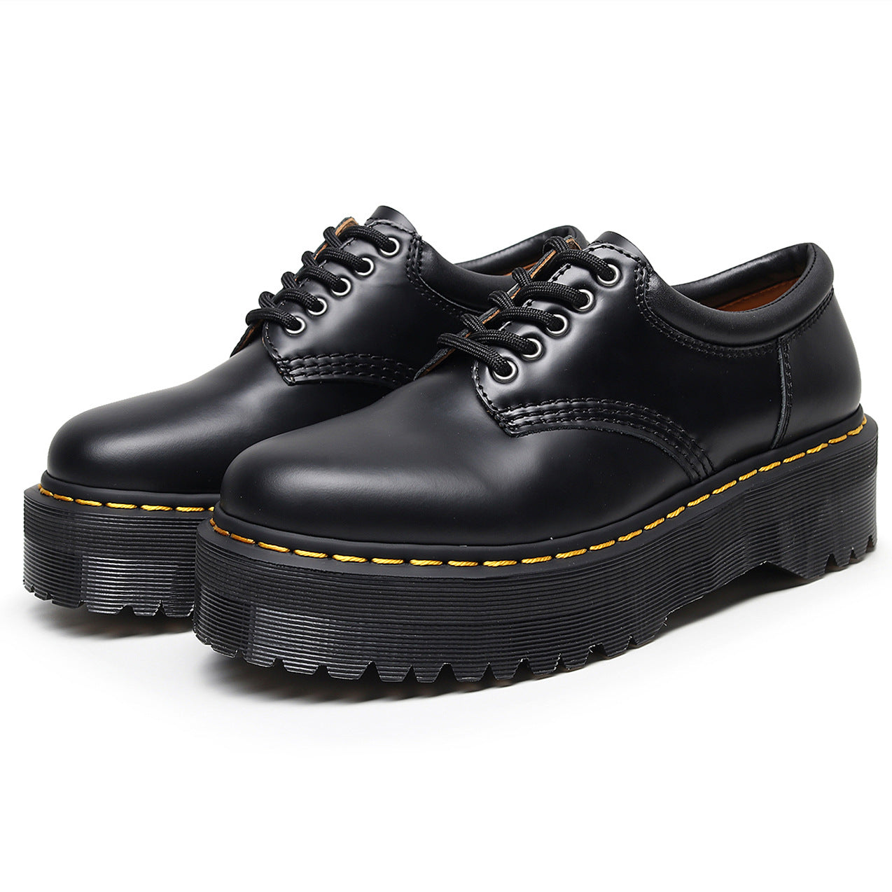 Women's Thick-soled Low-cut Genuine British Round Head Leisure Men's Martin Boots