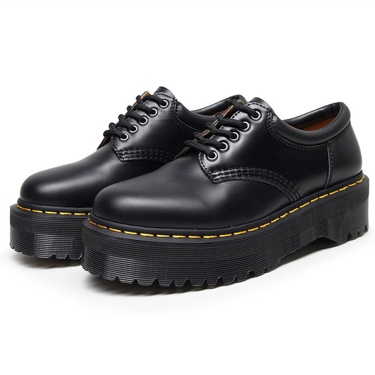 Women's Thick-soled Low-cut Genuine British Round Head Leisure Men's Martin Boots