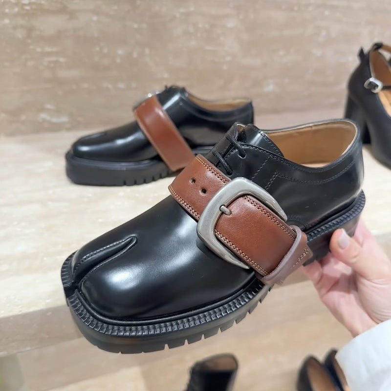 Women's Niche British Style Contrast Color Platform Height Women's Casual Shoes