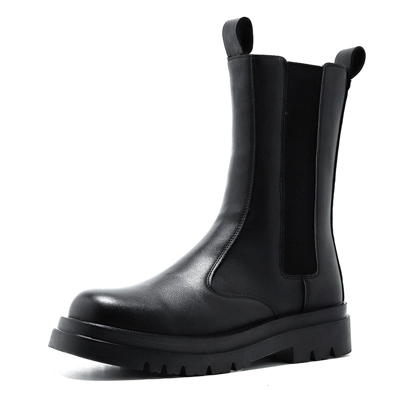 Men's Green Round Toe High Top Length Men's Martin Boots