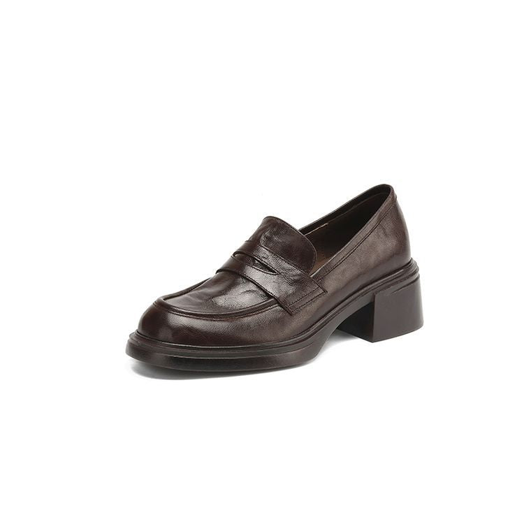 Women's Page Spring Round Head Thick Bottom Chunky High Slip-on Men's Shoes