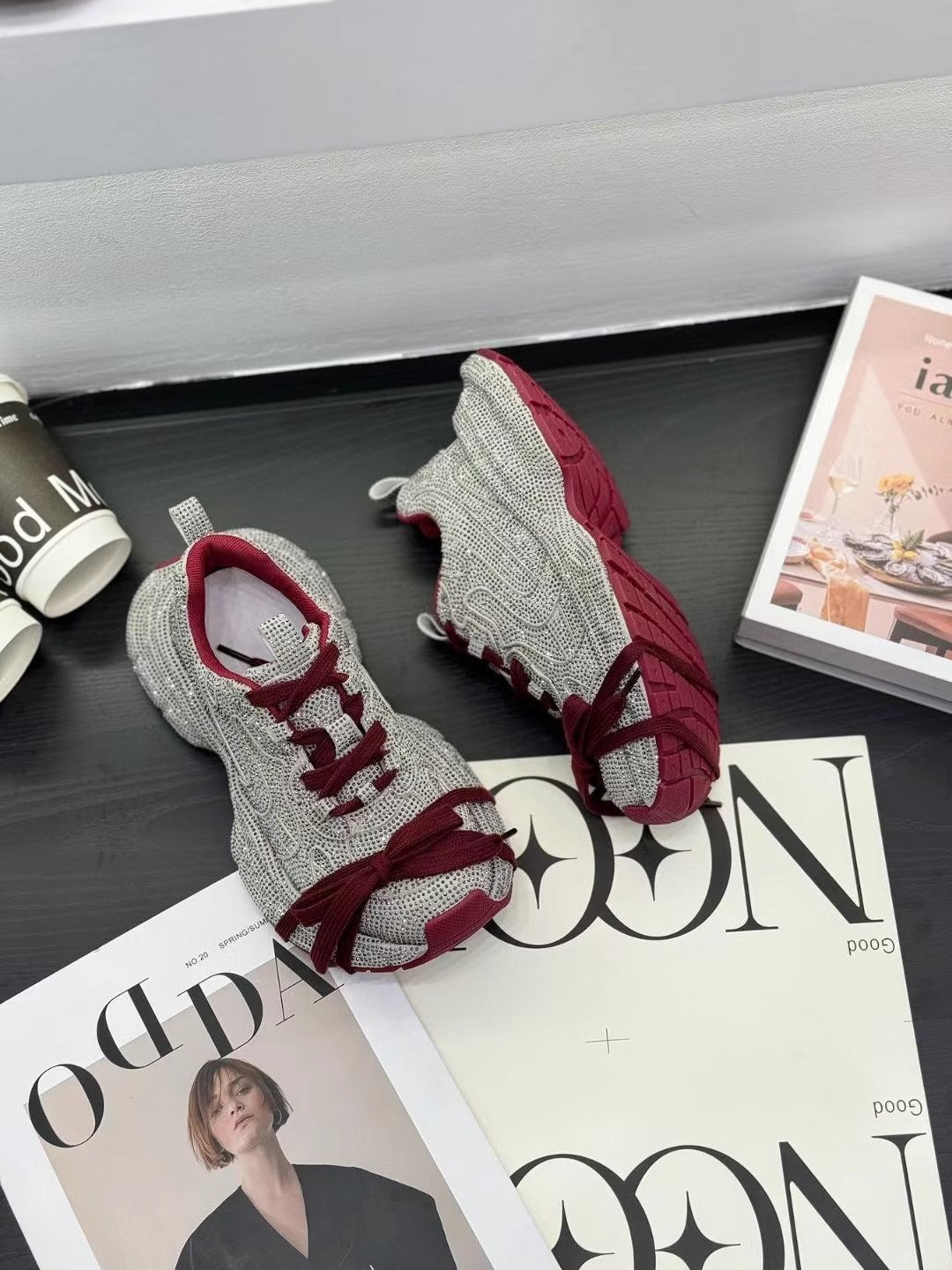 Women's European Goods Full Diamond Dad Platform Fried Casual Shoes