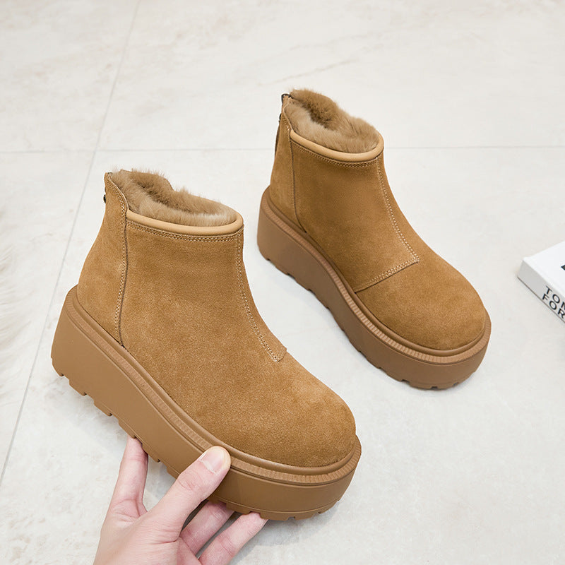 Genuine Platform Peas Fleece-lined Big Toe Women's Sports Shoes