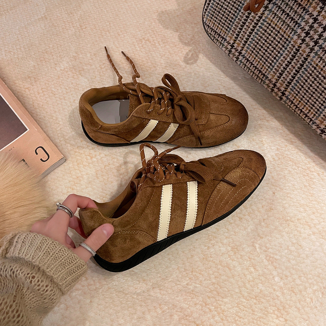 Women's Mandarin Duck Double Shoelace German Training American Vintage Leopard Women's Sports Shoes