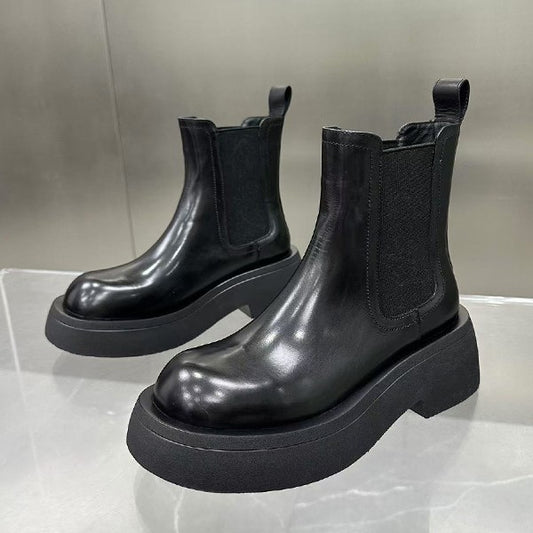 Women's European Goods Platform Chelsea Soft Muffin Women's Leather Boots