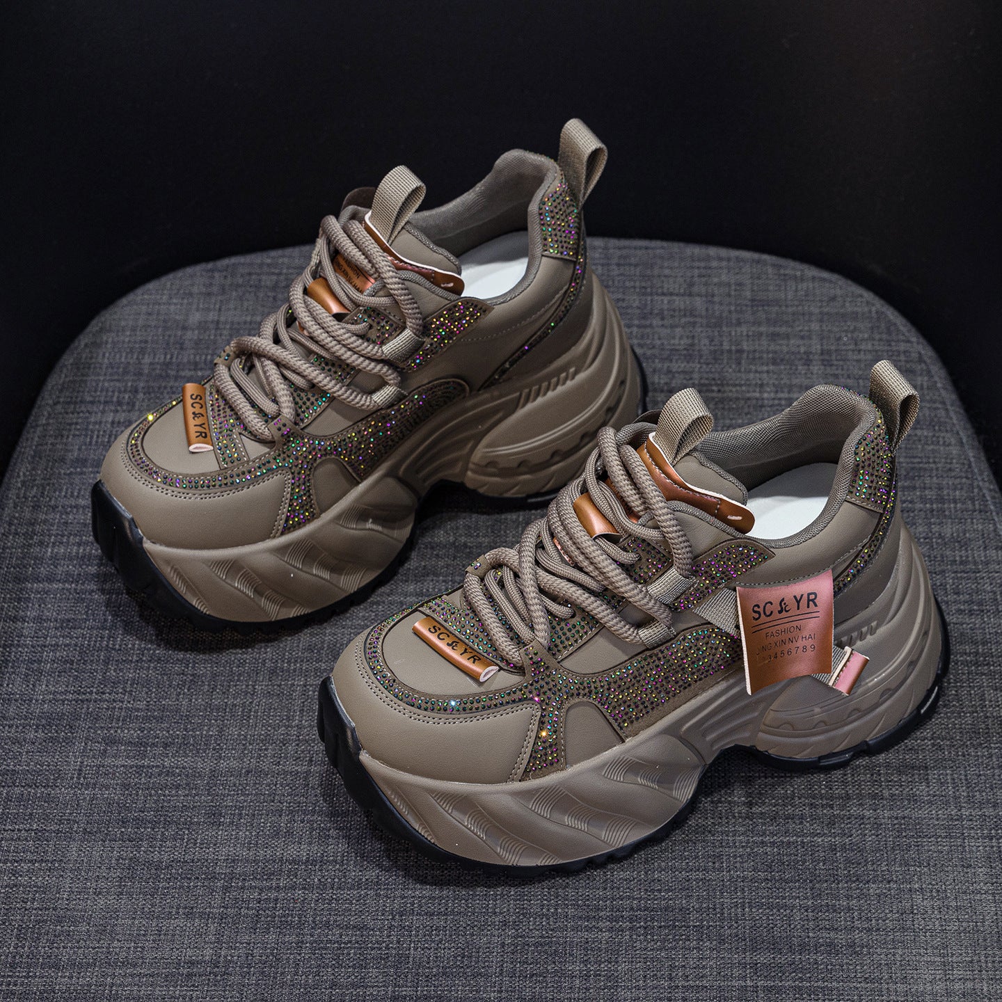 Women's Small Platform Dad Autumn Invisible Elevated Men's Shoes