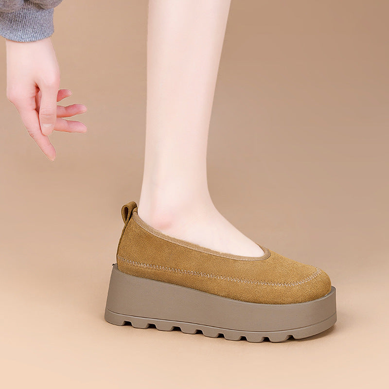 Women's Spring Genuine Outdoor Thick Sole Increased Sports Casual Shoes