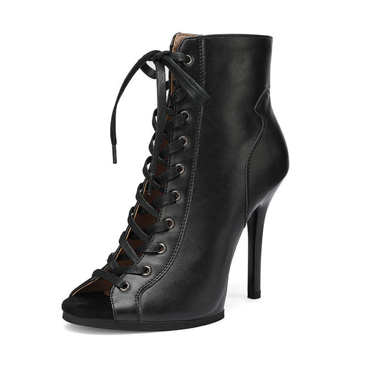 Women's Black Sexy Jazz Special Dancing Short Dance High Heeled Sandals