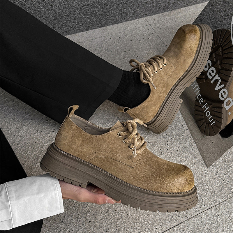 Men's Spring Breathable Thick-soled British Style Couple Men's Martin Boots