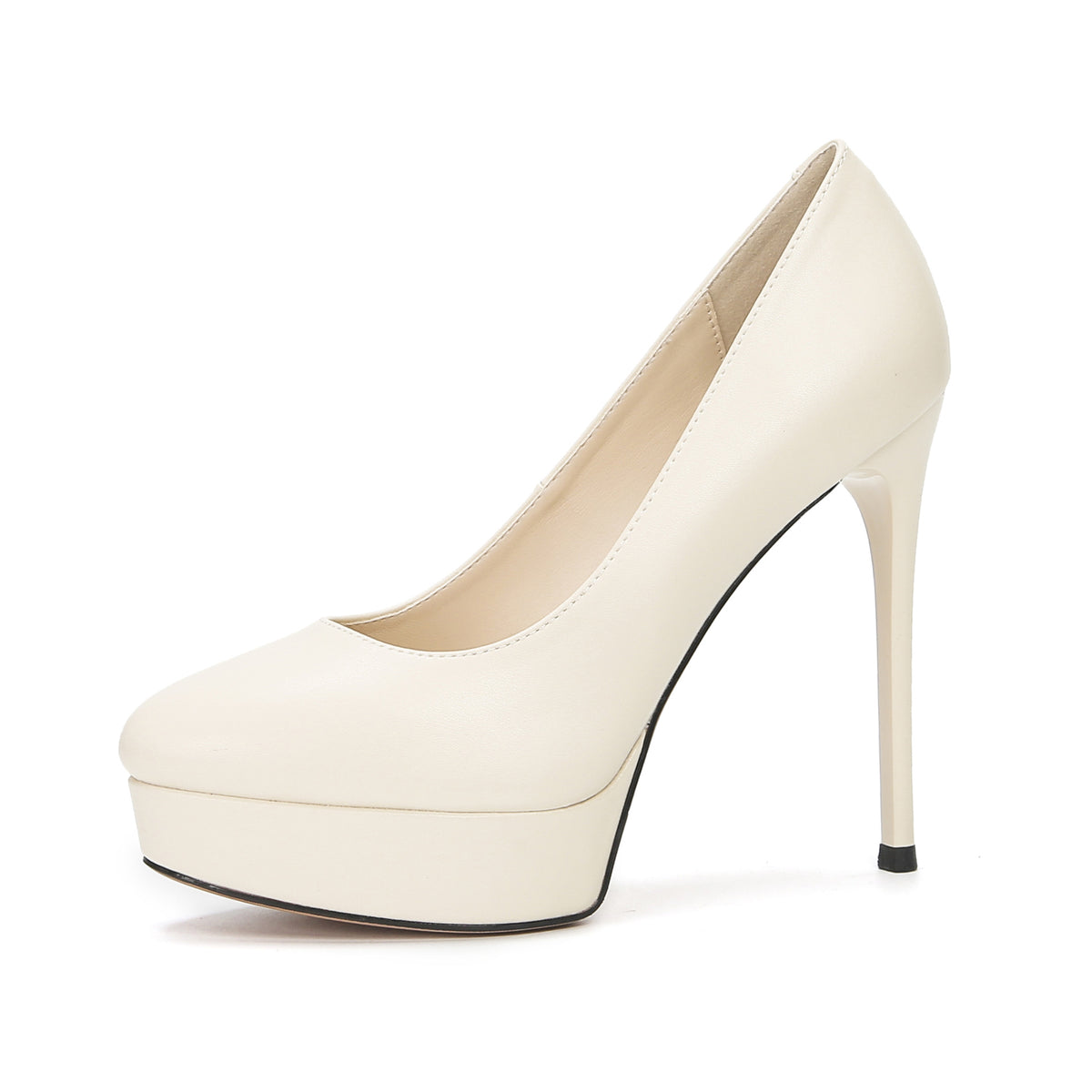 Women's Sexy Waterproof Platform High Not Tired Feet Temperament Round Toe Heels