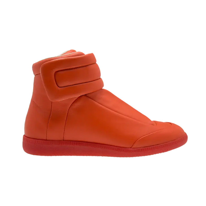Men's Black White Red High Top Breathable Men's Martin Boots