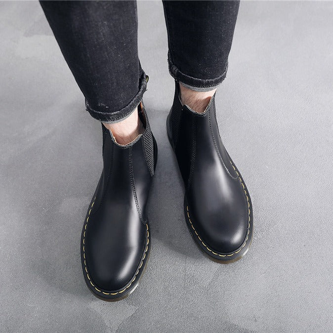 Women's & Men's Chelsea Lady Couple Motorcycle British Short Plus Women's Leather Boots