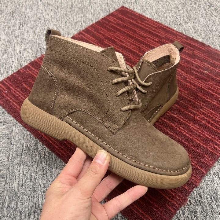 Beautiful Men's Matte Top Layer Cowhide Boots