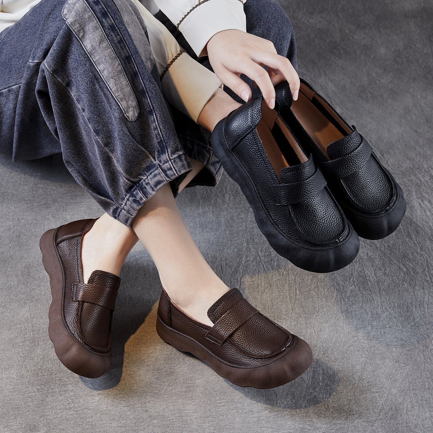 Women's Vintage Soft Bottom Comfortable Mid-mouth One Women's Casual Shoes