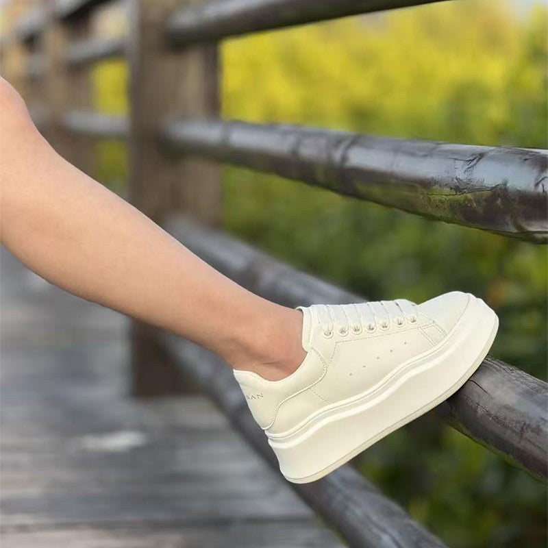 Women's Platform White Korean Style Versatile Muffin Height Sports Casual Shoes