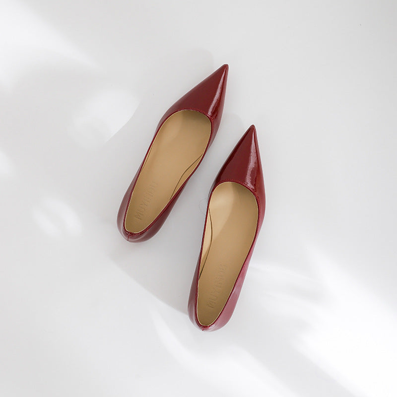 Tired Feet High-grade Pointed Plus Size Low-cut Pumps Red Bottom Women's Fashion Shoes