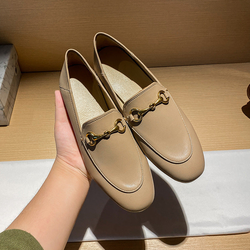 Women's Buckle Flat Slip-on Authentic Pumps Plus Loafers