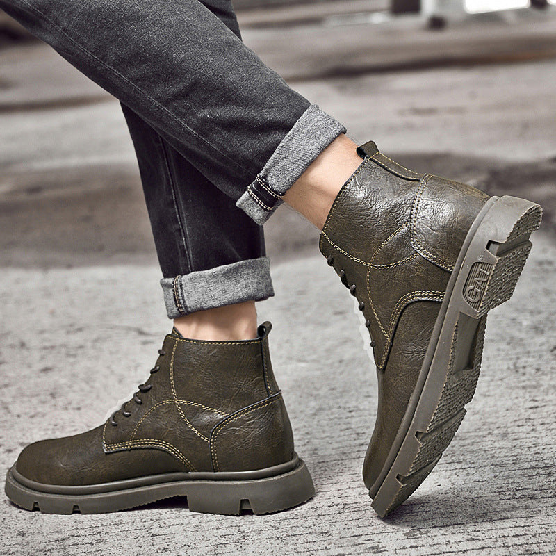 Men's Autumn Elevator Breathable British Height Increasing Men's Shoes