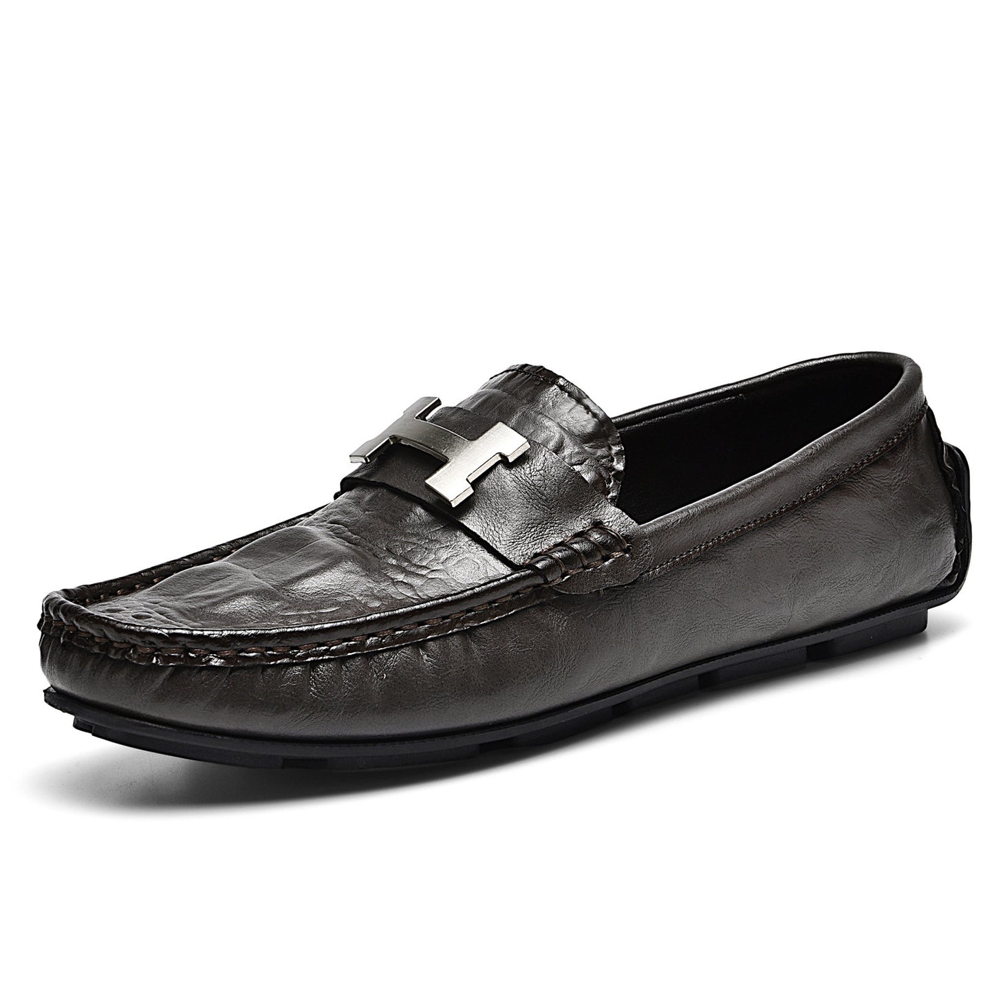 Men's Live Crocodile Pattern Lazy Driving British Men's Casual Shoes