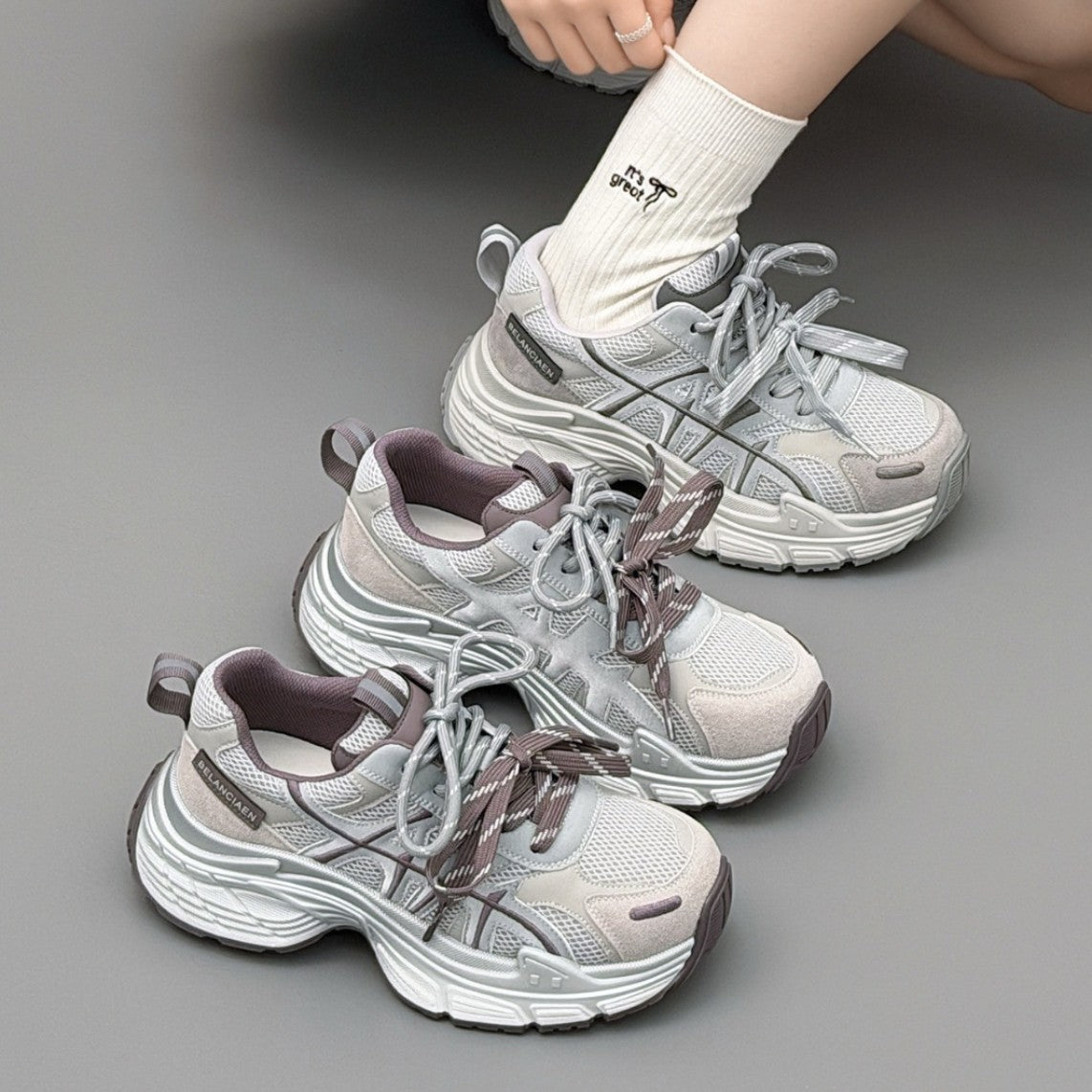 Women's Genuine Breathable Mesh Platform Dad Spring Women's Sports Shoes