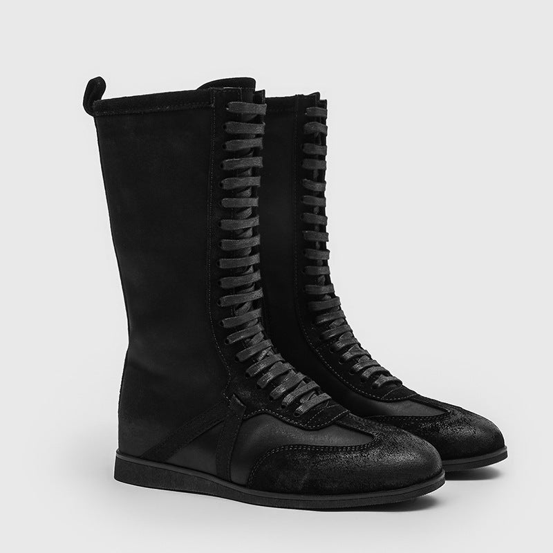 Men's Minimalist Boxing Military Tactical Cylinder White Men's Martin Boots