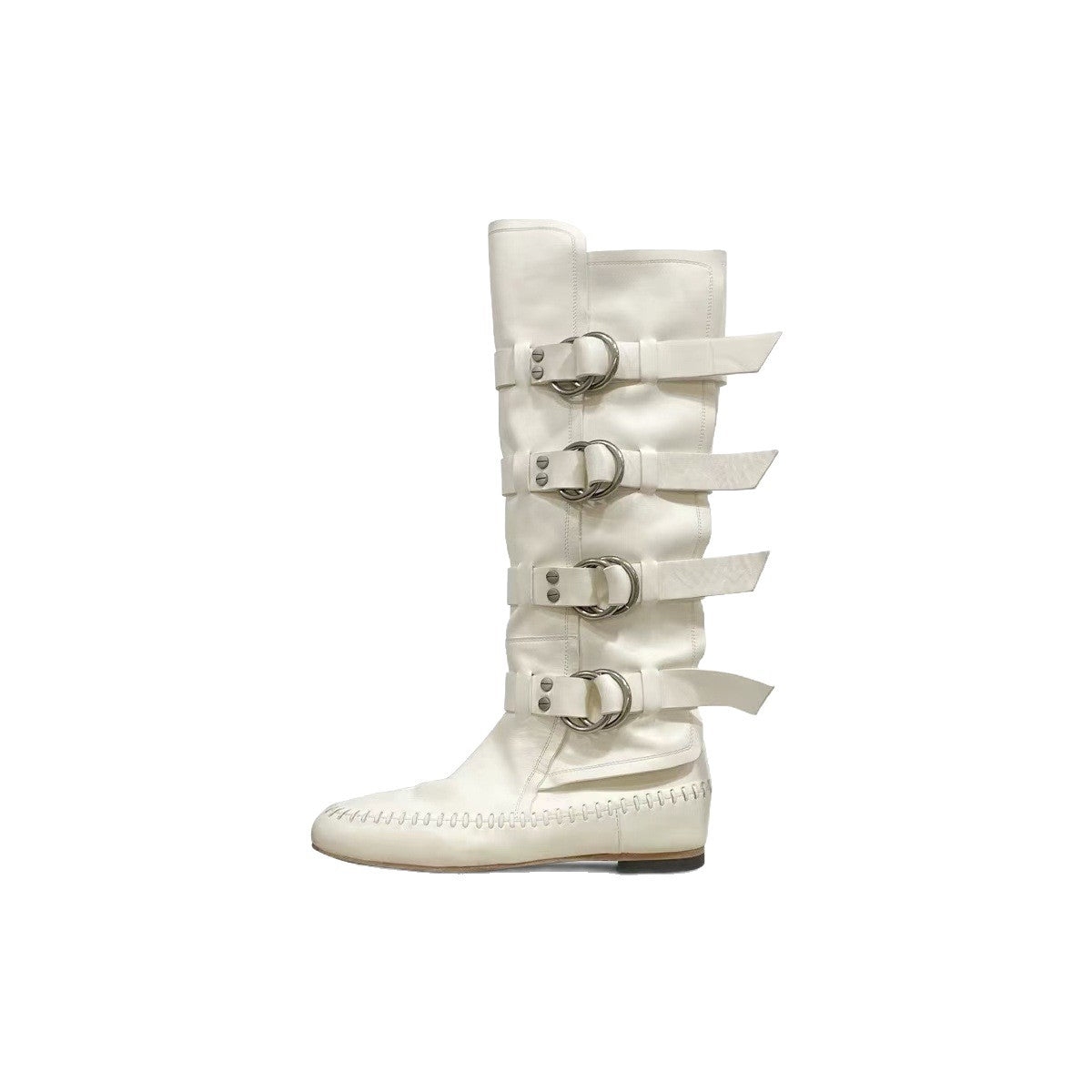 Style Paris Stylish Niche Retro Handmade Sewing Strap Women's Leather Boots