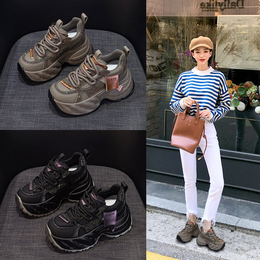 Women's Small Platform Dad Autumn Invisible Elevated Men's Shoes