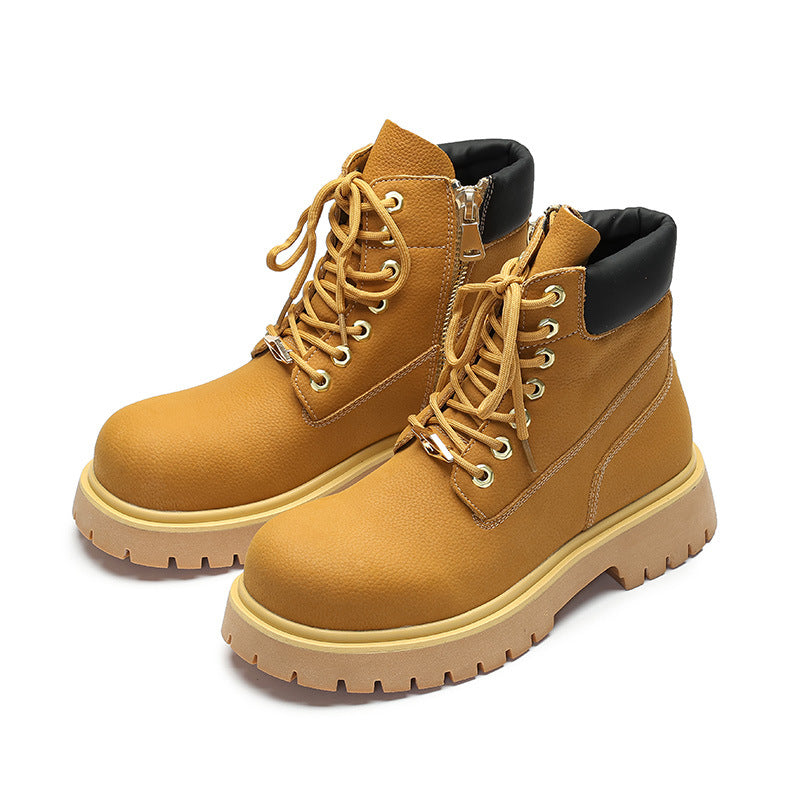 Men's Retro Thick Bottom Increased Outdoor Hiking High Top Boots