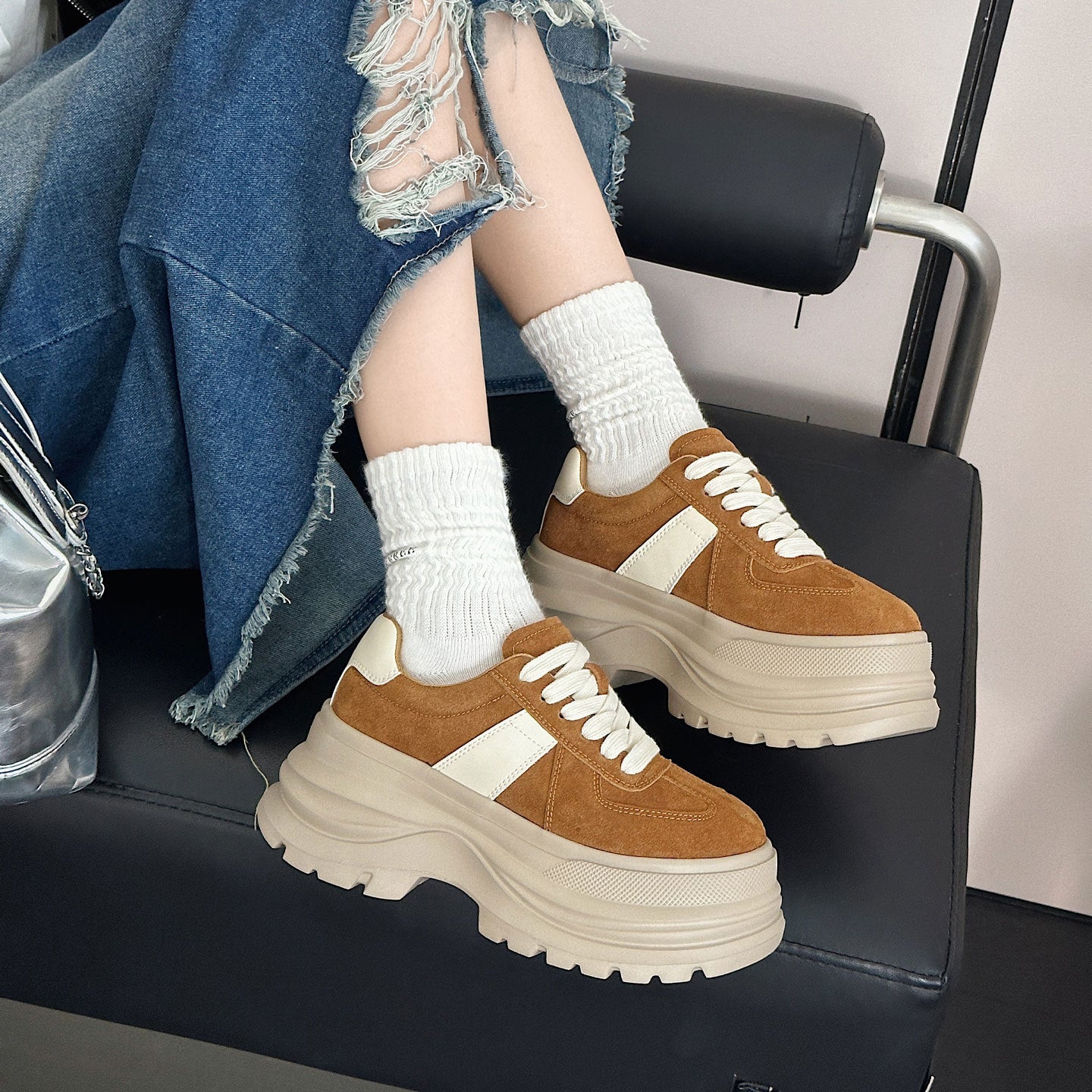 Women's Matte Platform Autumn Fashion Heightened Tide Women's Sports Shoes