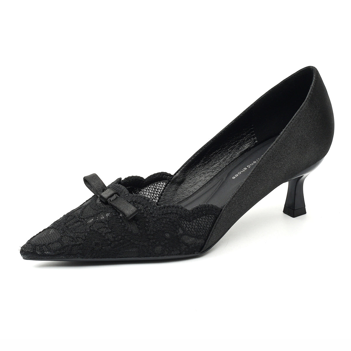 Women's High-grade Wedding Bridesmaid Lace Embroidered Bow Beautiful Pointed Toe Women's Fashion Shoes