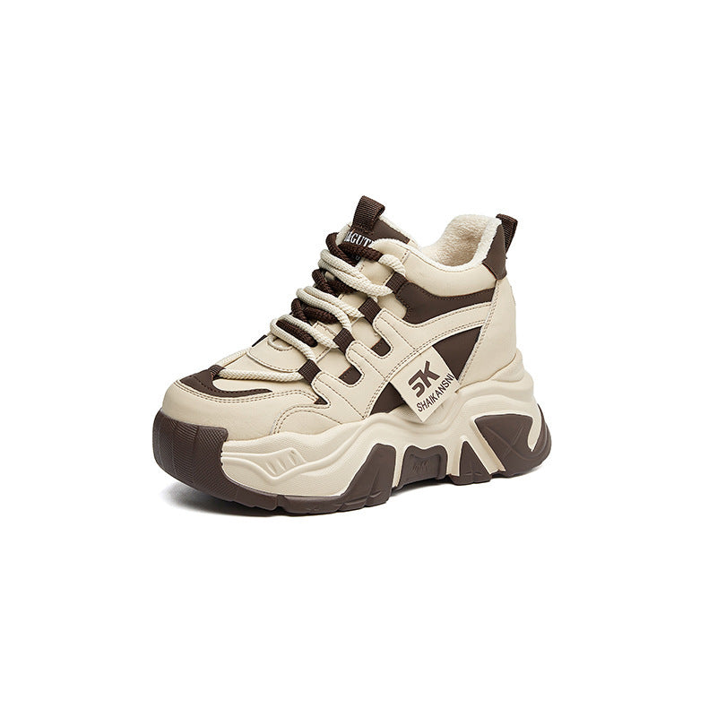 Women's Comfortable Height Increasing Insole Small College Style Dad Thick Bottom Women's Sports Shoes